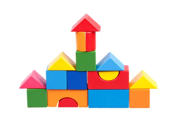 Huis gebouwd van houten blokken — Stockfoto