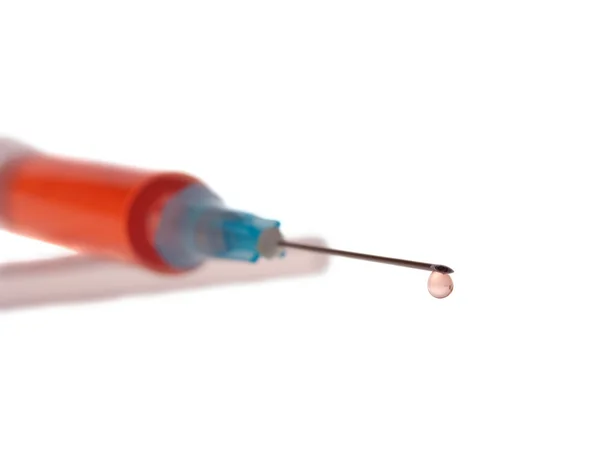 Syringe with injection closeup — Stock Photo, Image