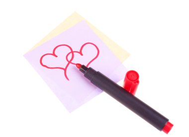 A drawn hearts with red marker clipart