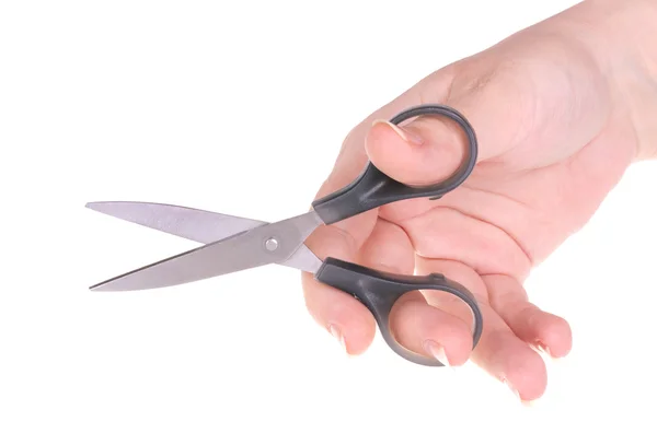 Nożyczki w ręce kobiety — Zdjęcie stockowe
