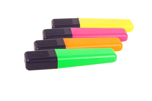 Four colored markers — Stock Photo, Image