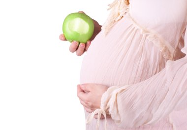 Pregnant woman eat apple clipart