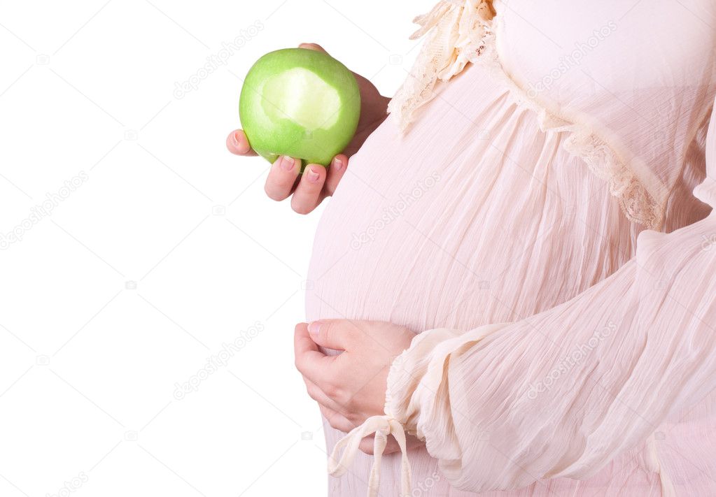 Pregnant woman eat apple — Stock Photo © L_amica 2252025