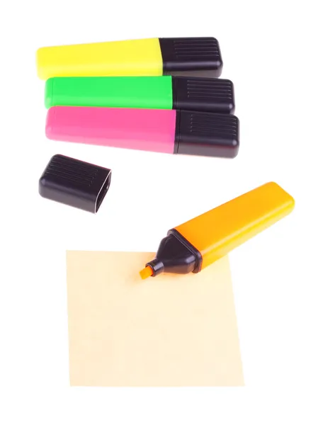 Four colored markers — Stock Photo, Image
