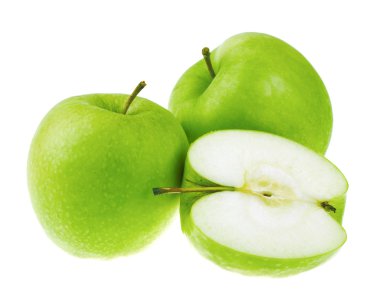 Fresh green apples clipart