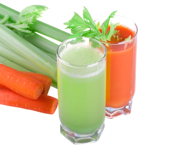 芹菜和胡萝卜汁 — 图库照片