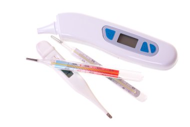 Digital and mercury thermometers clipart