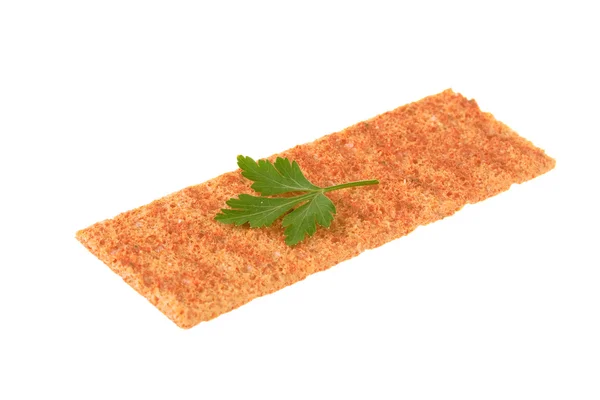 Thin crispbread with parsley — Stock Photo, Image