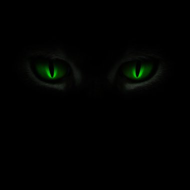 Green cat's eyes clipart