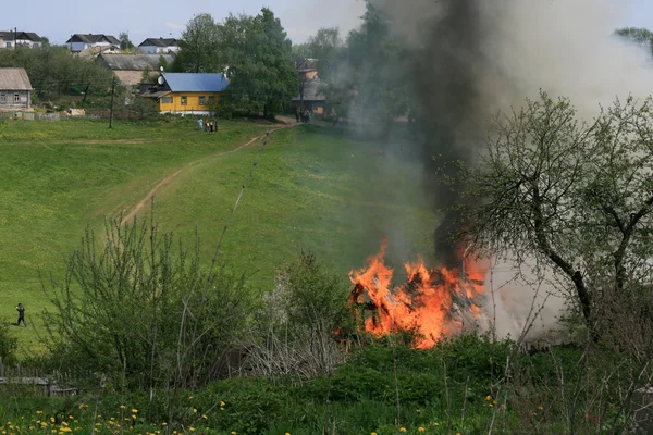 stock image A fire is in the country