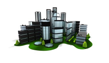3D yeşil şehir