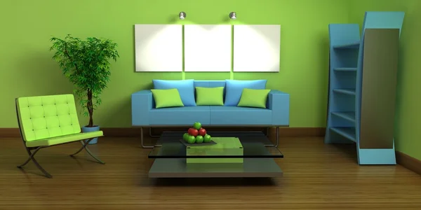 3d green interior — Stock Photo, Image