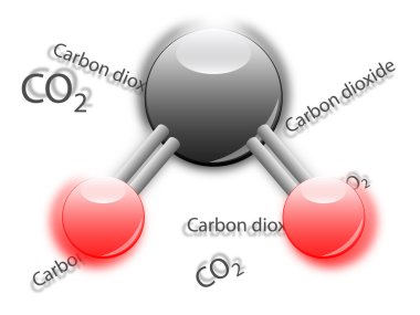 CO2 karbon dioksit molekül