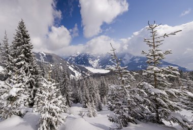 kış günü Alpes.