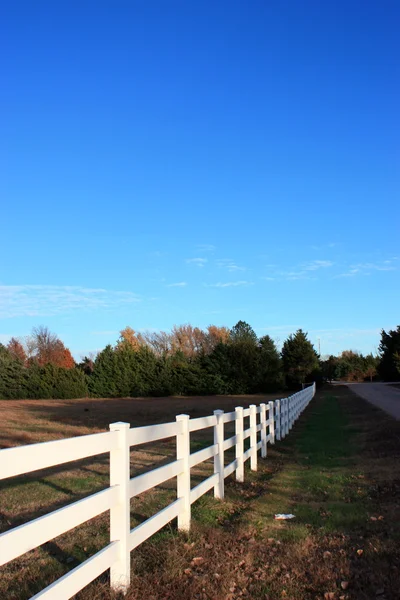 ホワイト田園フェンス — ストック写真