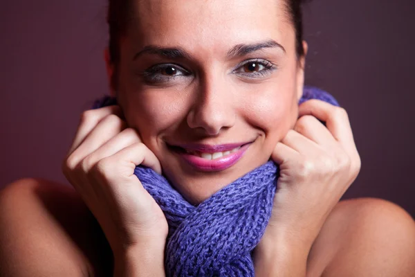 Smile and scarf — Stock Photo, Image
