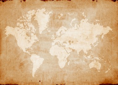 Vintage world map clipart