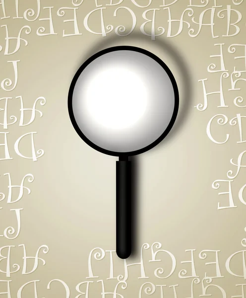 Decorative border with magnifying glass — Stock Photo, Image