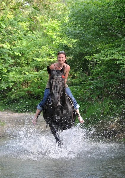 Equitazione donna — Foto Stock