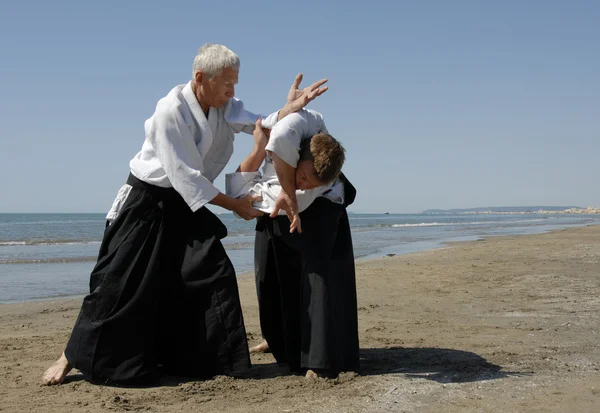 Aikido sahilde — Stok fotoğraf