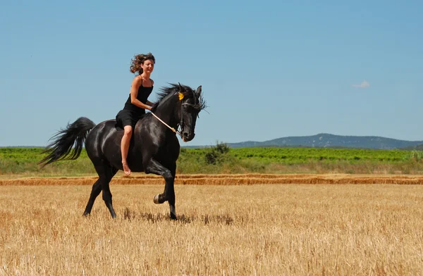 Menina de equitação — Fotografia de Stock