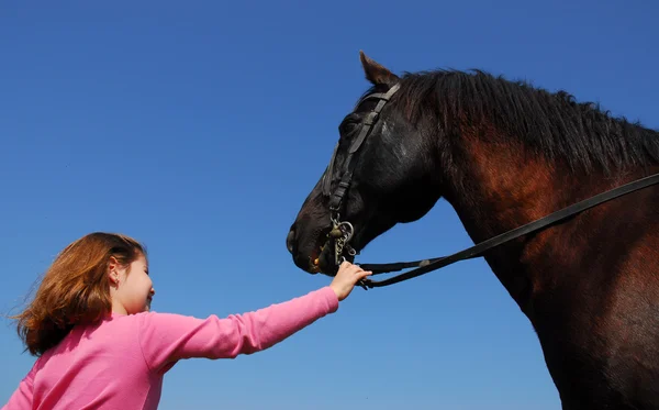 Παιδί και το άλογο — Φωτογραφία Αρχείου