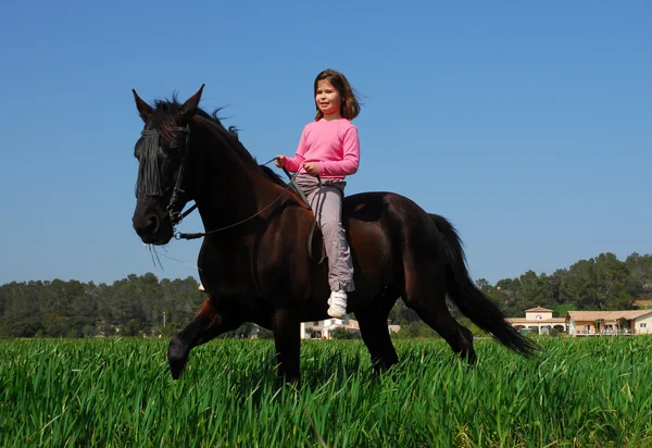 Dítě a kůň — Stock fotografie