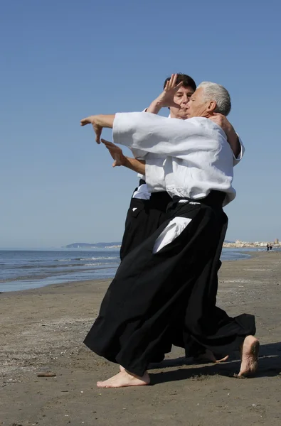 Opleiding van aikido — Stockfoto