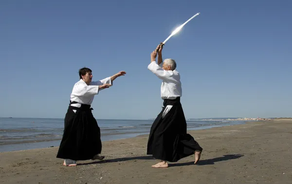 Aikido na pláži — Stock fotografie