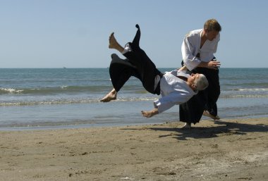 Aikido on the beach clipart