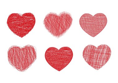 Scribble hearts clipart