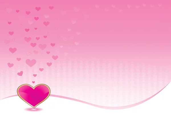 Розовый фон с блестящим сердцем — стоковый вектор