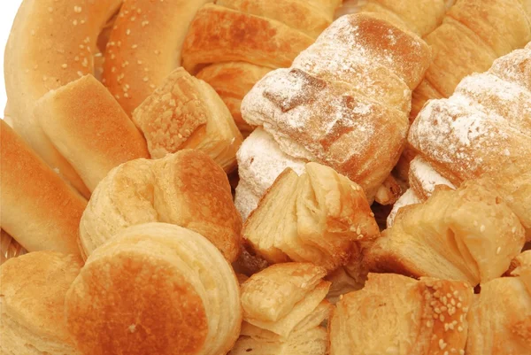 Chléb a pečivo makro — Stock fotografie