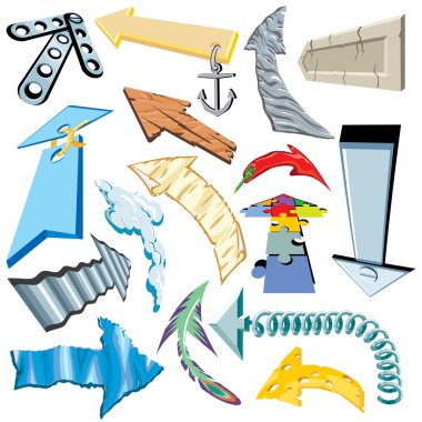 3D arrow set clipart