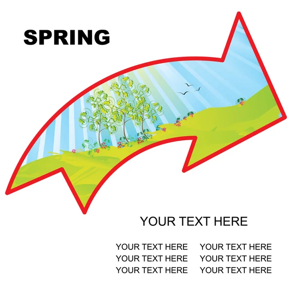 Spring landscape arrow — Stock Vector