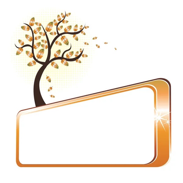 Podzimní strom a banner — Stockový vektor