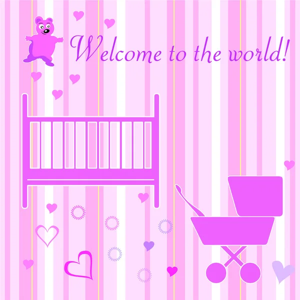 Nyfödd Välkommen kort — Stock vektor