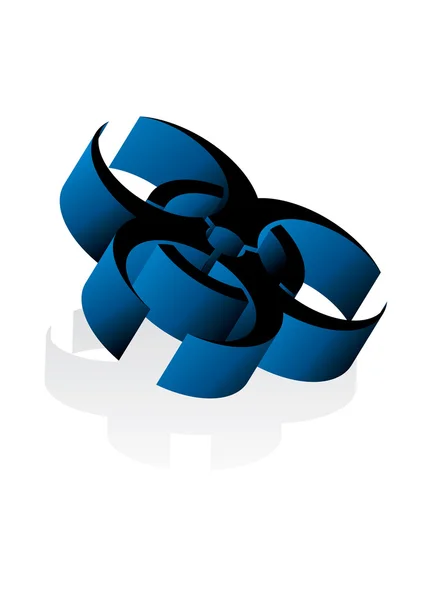 Blau glänzende Gefahr 3D-Symbol — Stockvektor