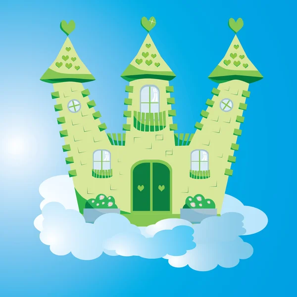 stock vector Green fairy castle