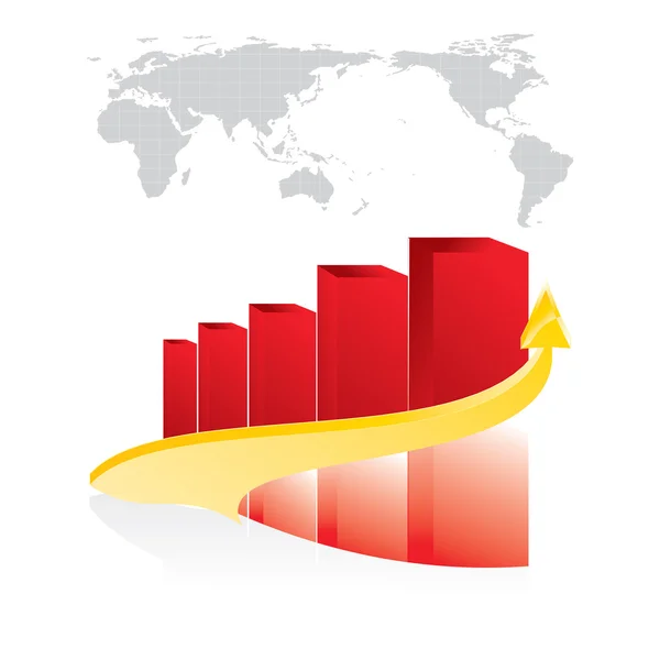 Piros fényes grafikon — Stock Vector