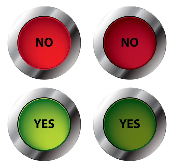stock vector Yes and No shiny buttons
