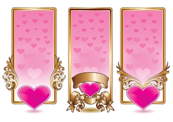 Set de banner de San Valentín — Vector de stock