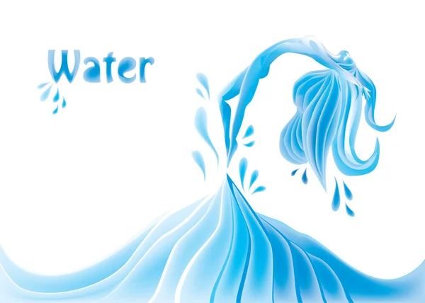 Su kız — Stok Vektör