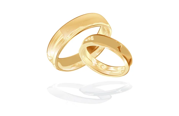 Anéis de casamento de ouro — Vetor de Stock