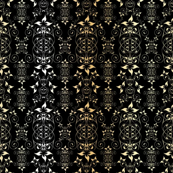 Naadloze golden floral patroon — Stockvector