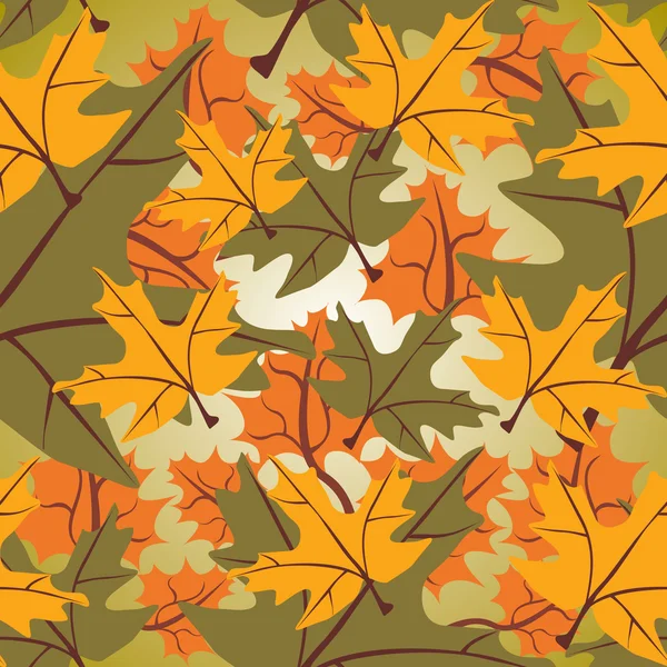 シームレスなカエデの葉の背景 — ストックベクタ