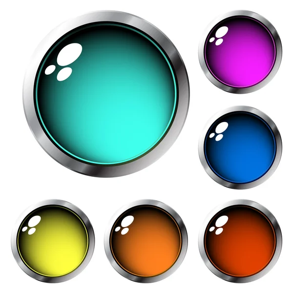 Collection of glossy buttons — Stock Vector