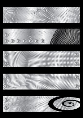 Metal textured banners clipart