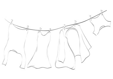 Washing lines clipart