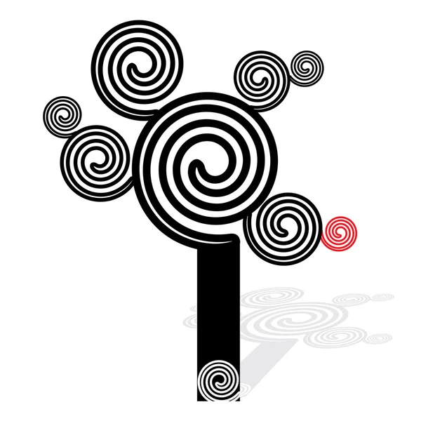 Spiral coil tree — Stock Vector